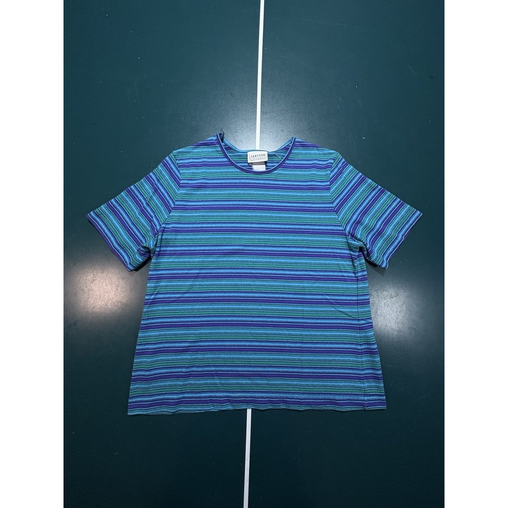 Vintage Jantzen Striped T Shirt Mens Medium Boxy Fit Surf Skater Tribal 90s‎ USA